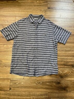 ROWM Casual Short-Sleeve Striped Button-Down Shirt